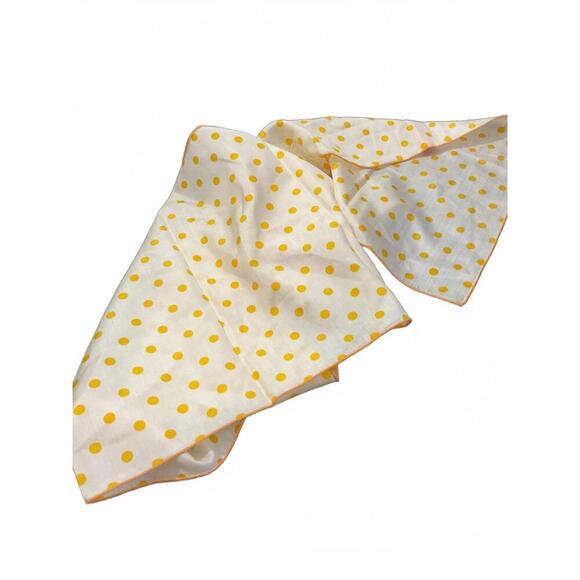 Accessories - Roy Strauss  Vintage Yellow Polka Dot Lightweight Silk Women's Scarf